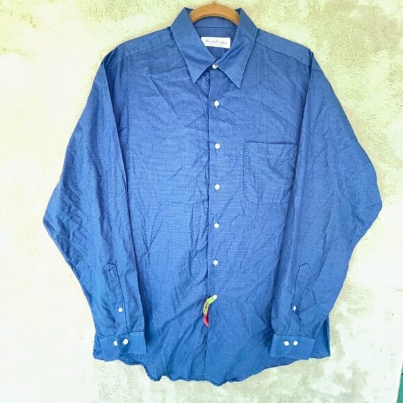 Brooks Brothers Blue Texture Long Sleeve Made in USA 16-1/2 - 34/35 100% Cotton - Picture 1 of 7